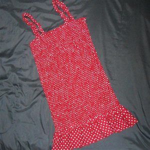 Polka Dot Shirred Mini Dress